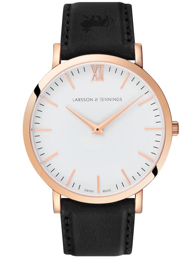 Sloan Pyramid Leather 40mm Rose Gold Black