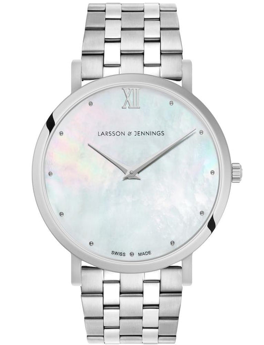 Bernadotte Lugano Vasa Link 40mm Silver Pearl