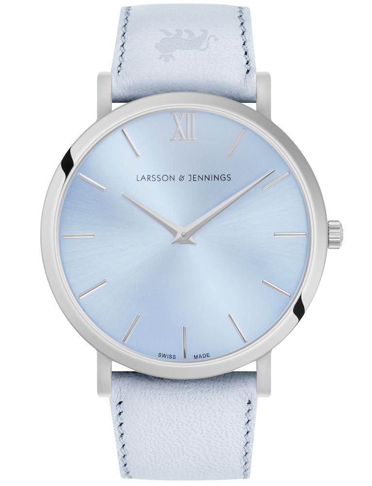 Solaris Lugano Leather 40mm Silver Blue