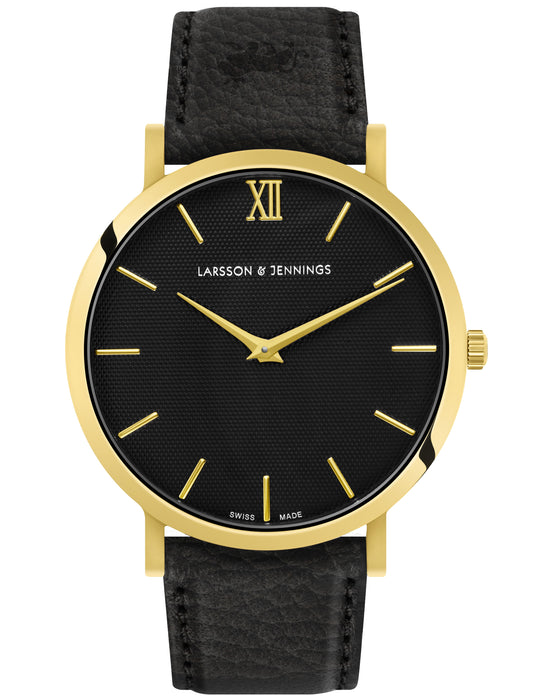 Sloan Pyramid Leather 40mm Gold Black