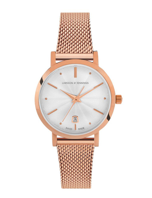 Aurora Milanese 26mm Rose Gold White