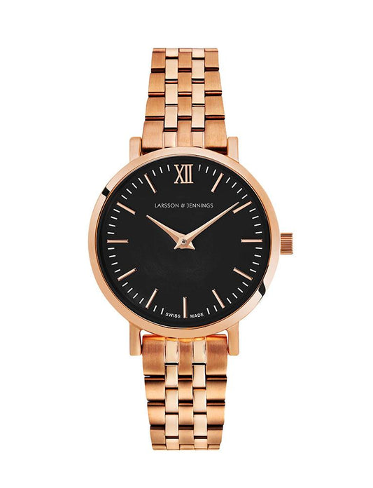 Lj Classic Lugano Vasa Link 26mm Rose Gold Black