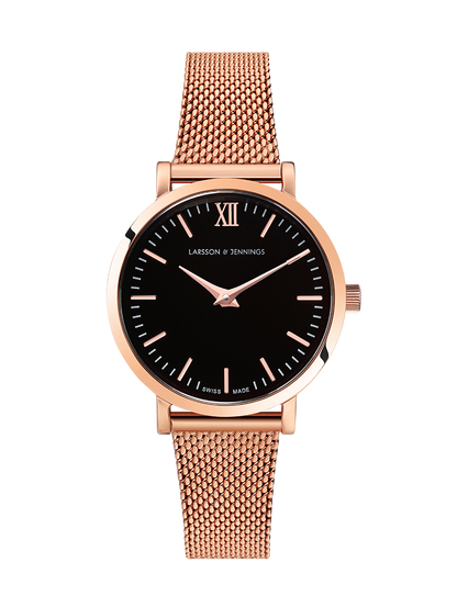 Lj Classic Lugano Milanese 26mm Rose Gold Black