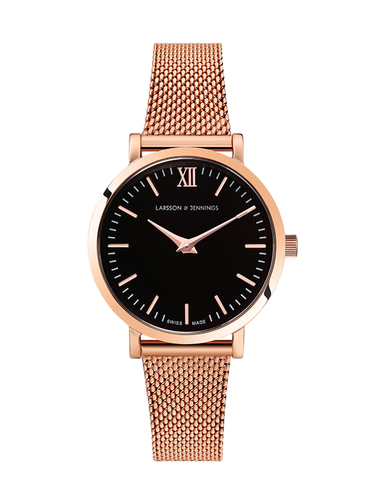 Lj Classic Lugano Milanese 26mm Rose Gold Black