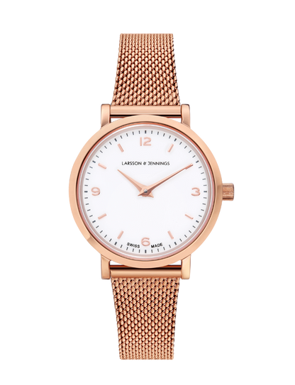 Lj Classic Lugano Milanese 26mm Rose Gold White