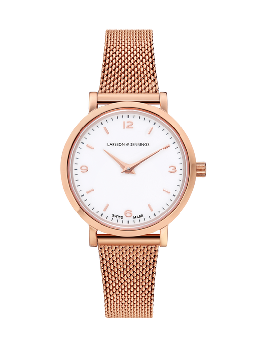 Lj Classic Lugano Milanese 26mm Rose Gold White