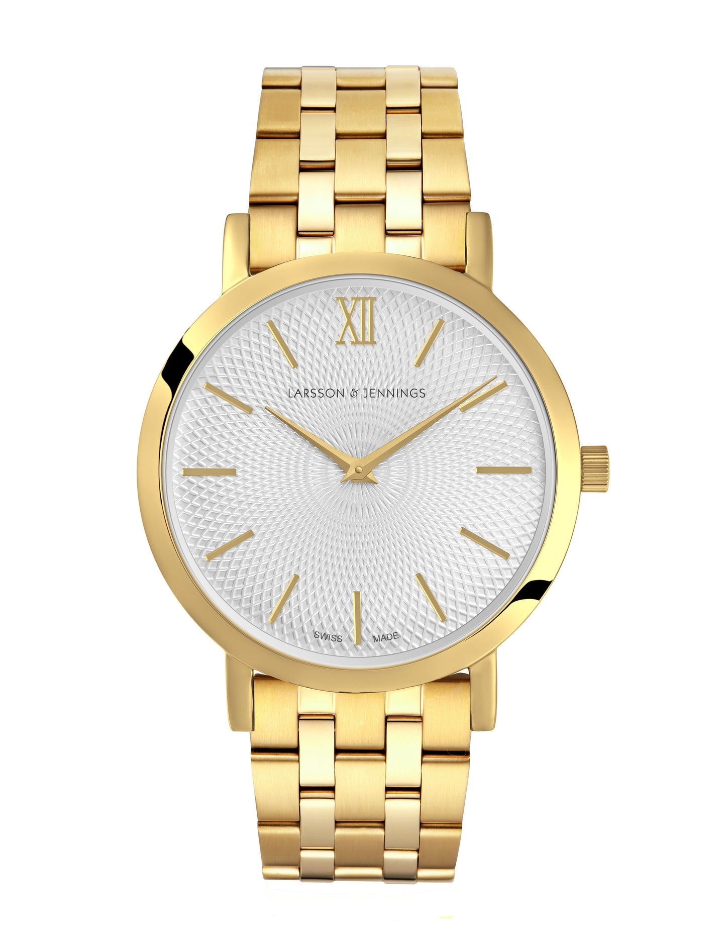 Sloan Guilloche Vasa Link 33mm Gold White