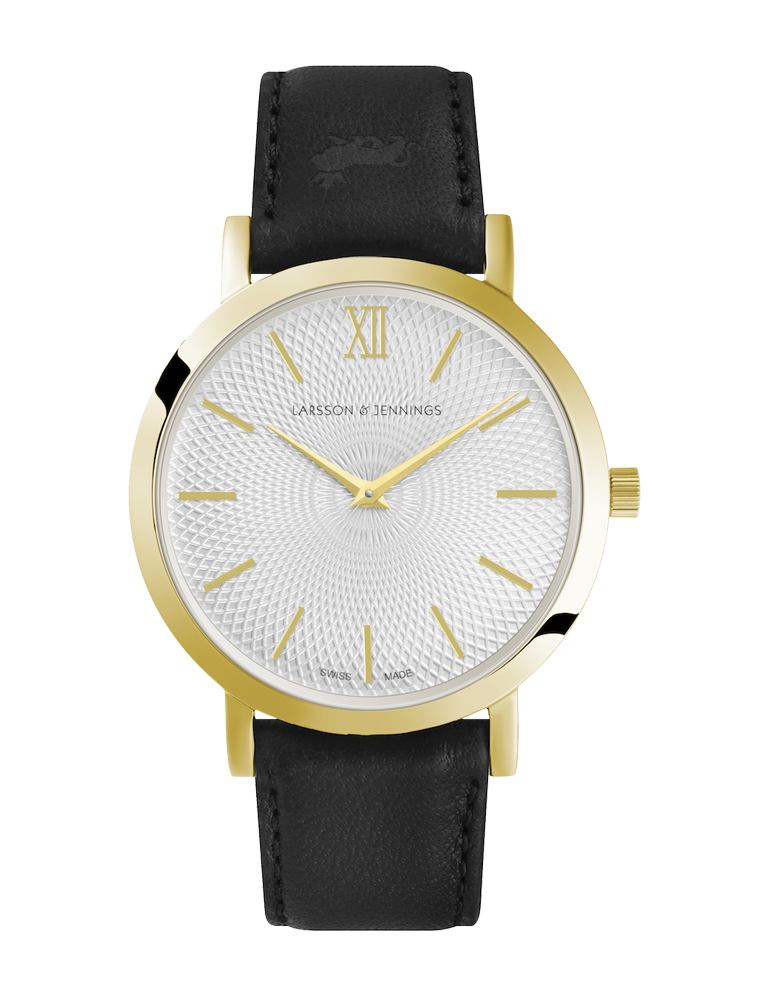 Sloan Guilloche Leather 33mm Gold White
