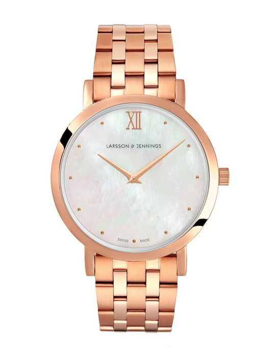 Bernadotte Lugano Vasa Link 33mm Rose Gold Pearl