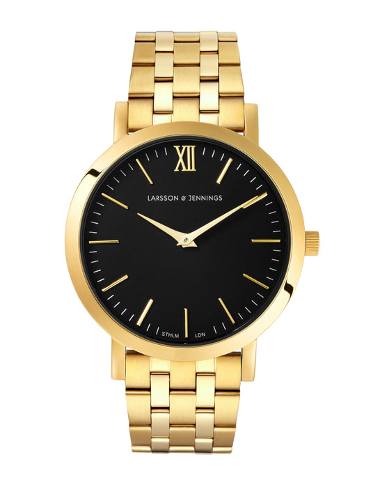 Lj Classic Lugano Vasa Link 33mm Gold Black