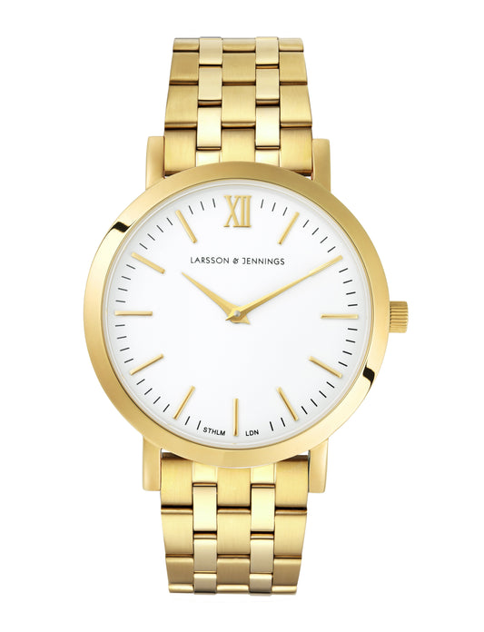 Lj Classic Lugano Vasa Link 33mm Gold White