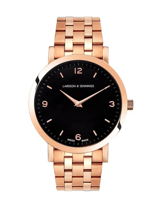Lj Classic Lugano Vasa Link 33mm Rose Gold Black