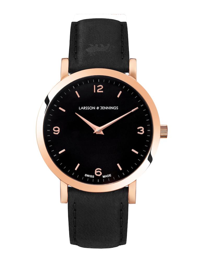 Lj Classic Lugano Leather 33mm Rose Gold Black