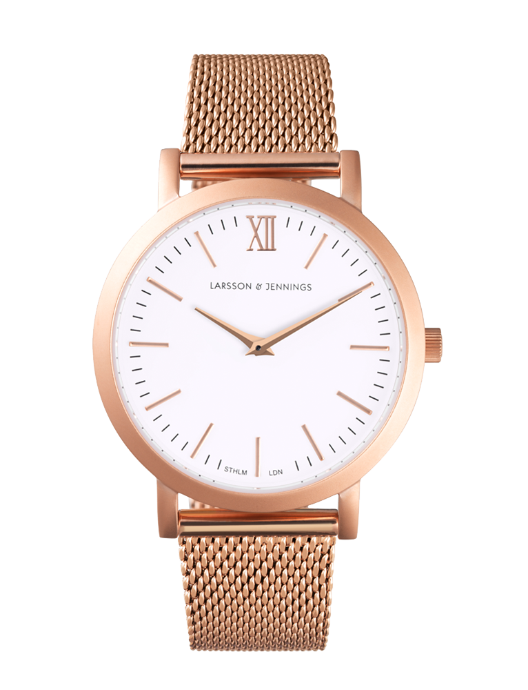 Lj Classic Lugano Milanese 33mm Rose Gold White