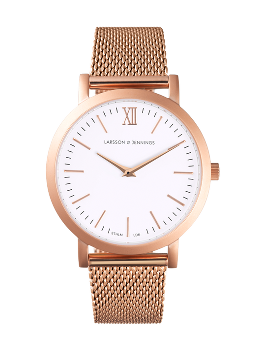 Lj Classic Lugano Milanese 33mm Rose Gold White
