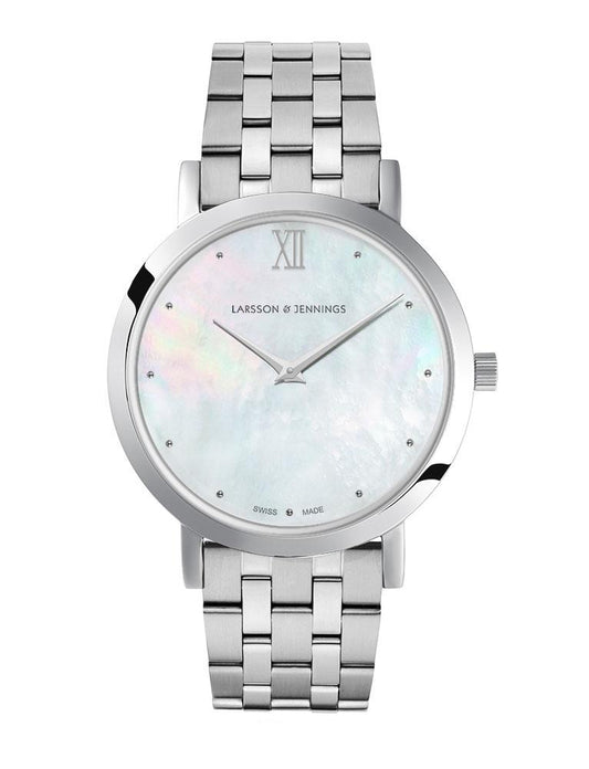 Bernadotte Lugano Vasa Link 33mm Silver Pearl
