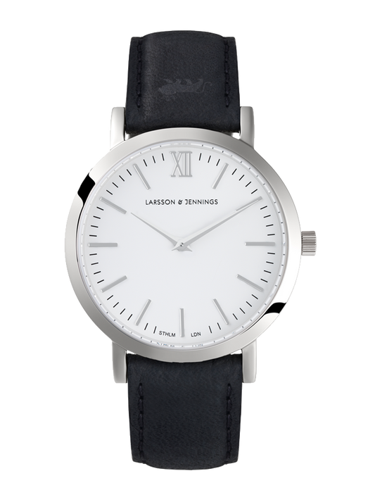 Lj Classic Lugano Leather 33mm Silver White