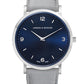Solaris Lugano Leather 38mm Silver Navy