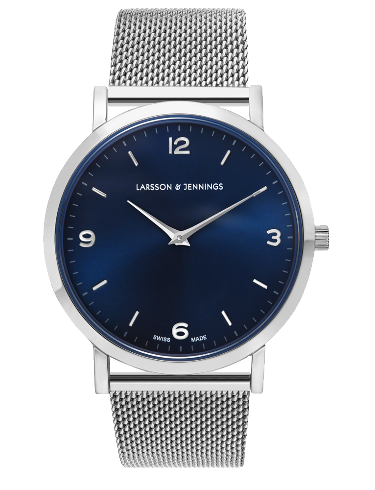 Solaris Lugano Milanese 38mm Silver Navy