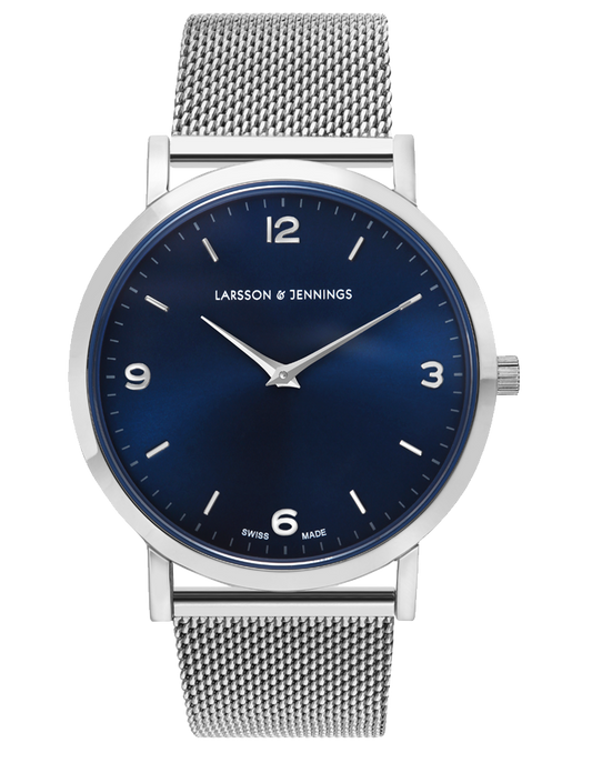Solaris Lugano Milanese 38mm Silver Navy