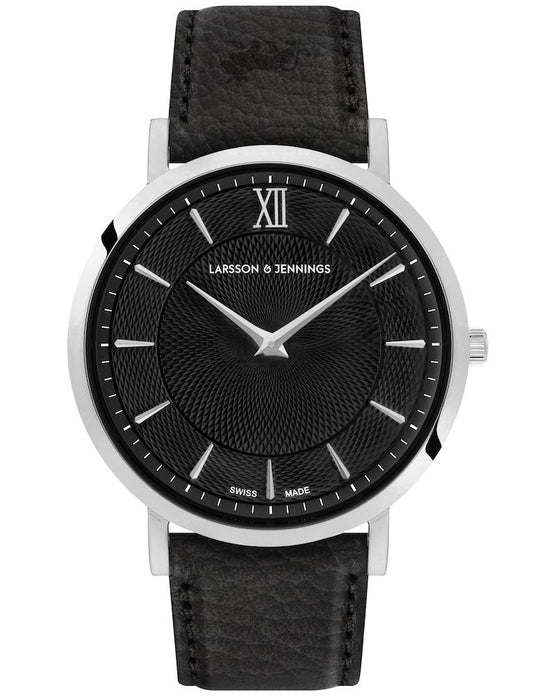 Sloan Diamond Leather 40mm Silver Black