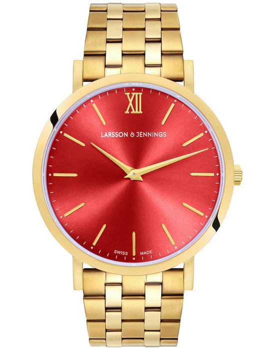 Solaris Lugano Vasa Link 40mm Gold Red