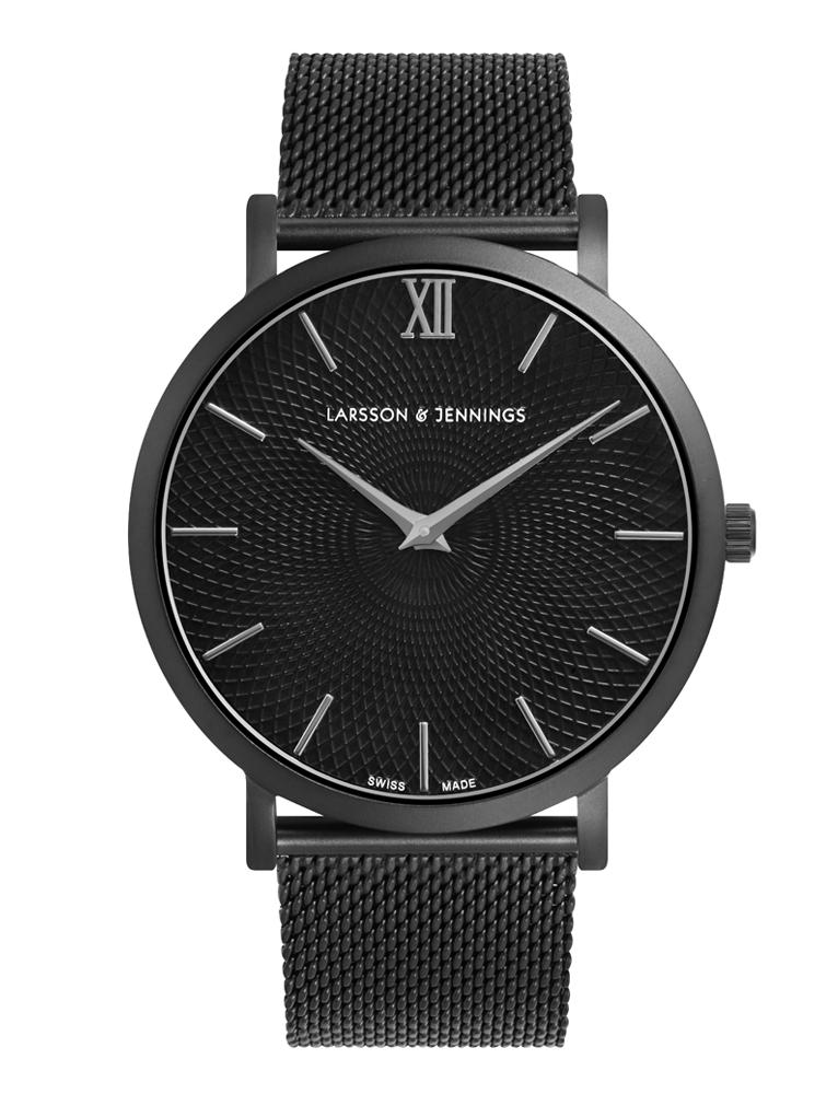 【送料込】LARSSON&JENNINGS☆LJ CLASSIC LUGANO MILANESE 26mm Sloan Guilloche Milanese 40mm Black | Larsson & Jennings