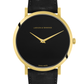 Jette Lugano Leather 40mm Gold Black