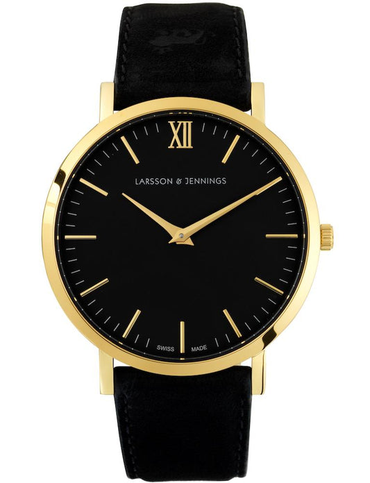 Lj Classic Lugano Leather 40mm Gold Black