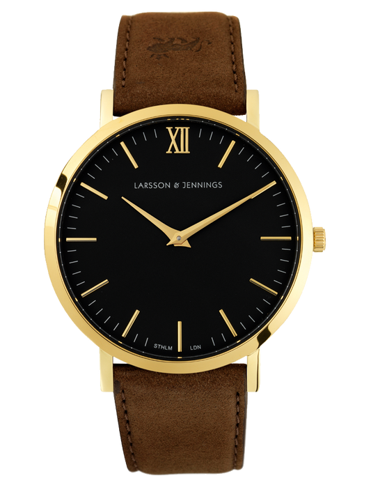 Lj Classic Lugano Leather 40mm Gold Black