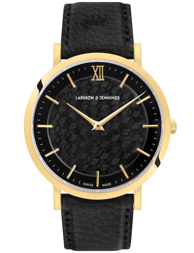 Sloan Cube Leather 40mm Gold Black