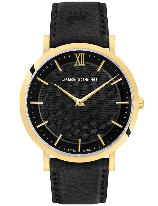 Sloan Cube Leather 40mm Gold Black