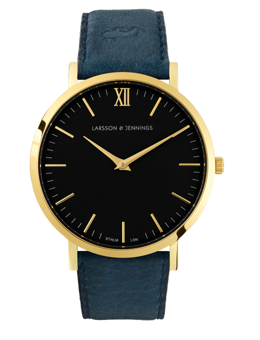 Lj Classic Lugano Leather 40mm Gold Black