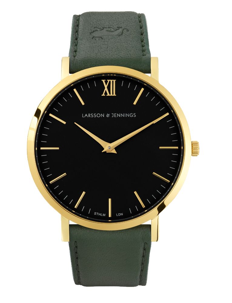 LUGANO 40MM GOLD/BLACK LRACING-GREEN-SMOOTH LARGE