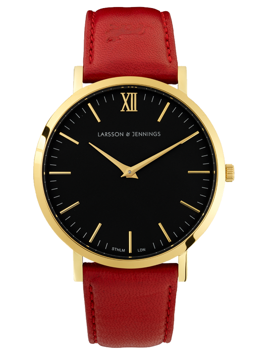 Lj Classic Lugano Leather 40mm Gold Black