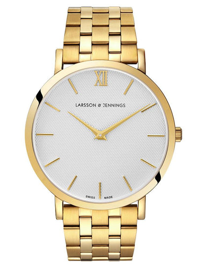 Sloan Guilloche Vasa Link 40mm Gold White