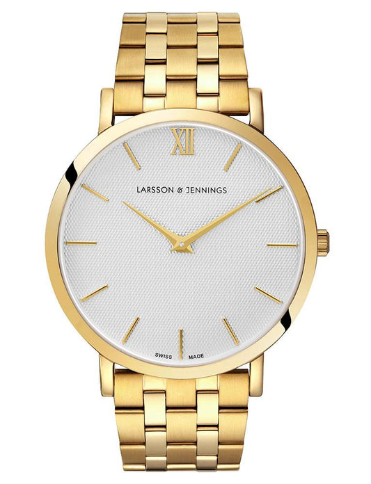 Sloan Guilloche Vasa Link 40mm Gold White