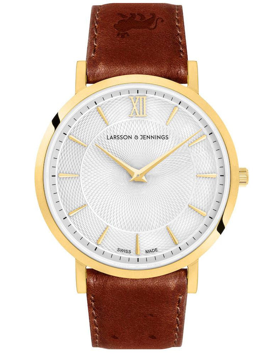 Sloan Diamond Leather 40mm Gold White