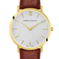 Sloan Pyramid Leather 40mm Gold White