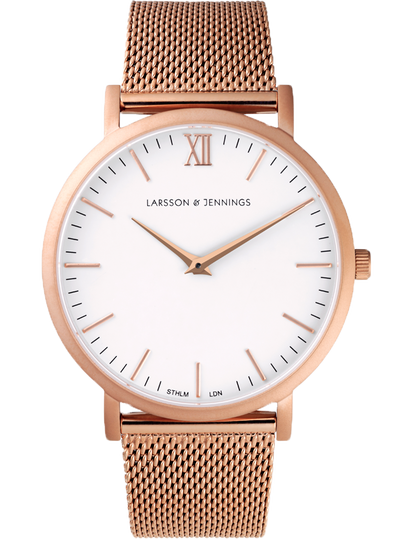Lj Classic Lugano Milanese 40mm Rose Gold White