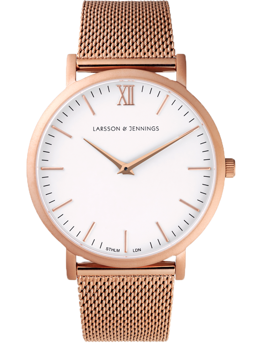 Lj Classic Lugano Milanese 40mm Rose Gold White