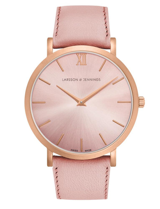 Solaris Lugano Leather 40mm Rose Gold Purple