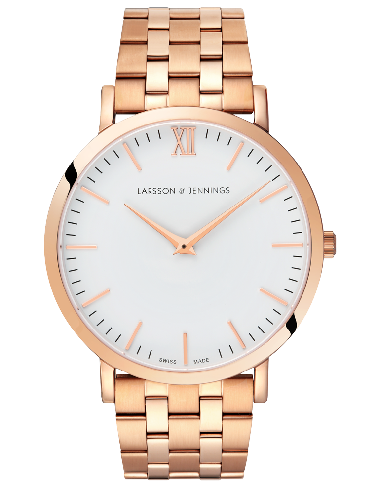 Lj Classic Lugano Vasa Link 40mm Rose Gold White