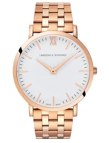 Lj Classic Lugano Vasa Link 40mm Rose Gold White