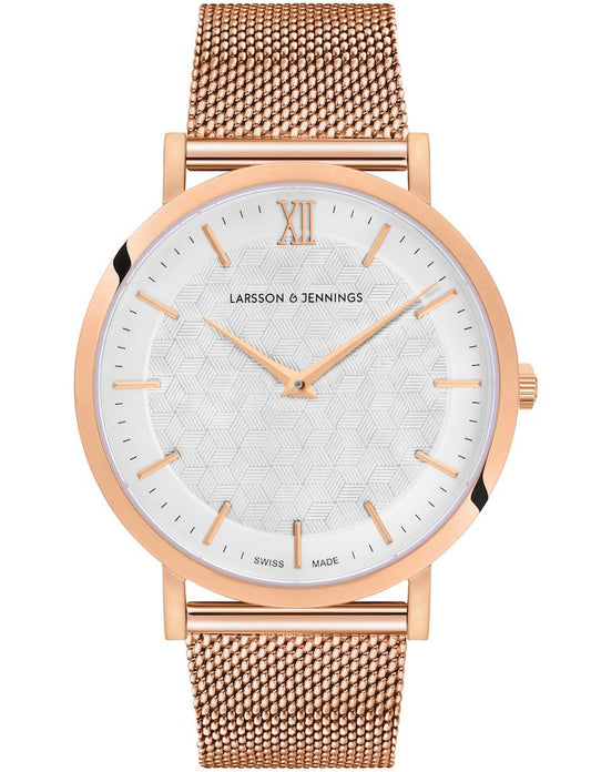 Sloan Cube Milanese 40mm Rose Gold White