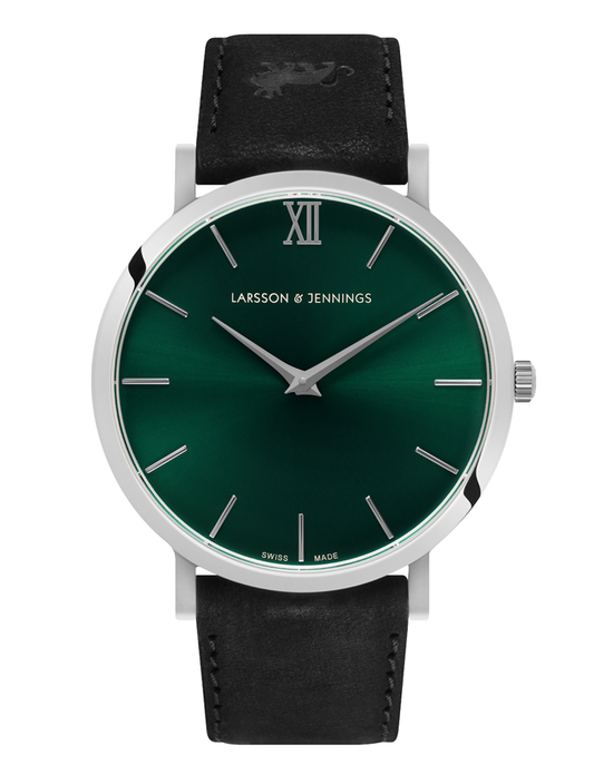 Solaris Lugano Leather 40mm Silver Green