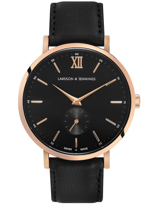 Jura Leather 38mm Rose Gold Black
