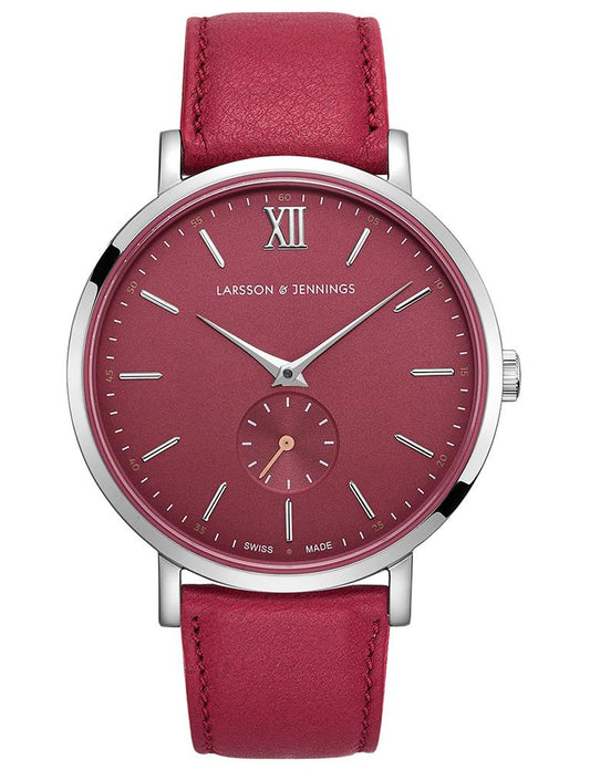 Jura Leather 38mm Silver Red
