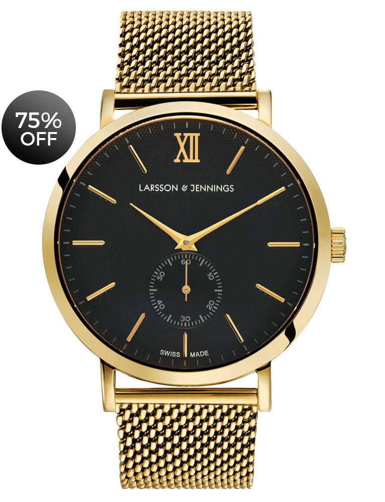 Lj Classic Lugano Mechanical Milanese 40mm Gold Black