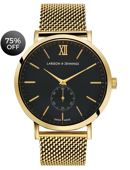 Lj Classic Lugano Mechanical Milanese 40mm Gold Black